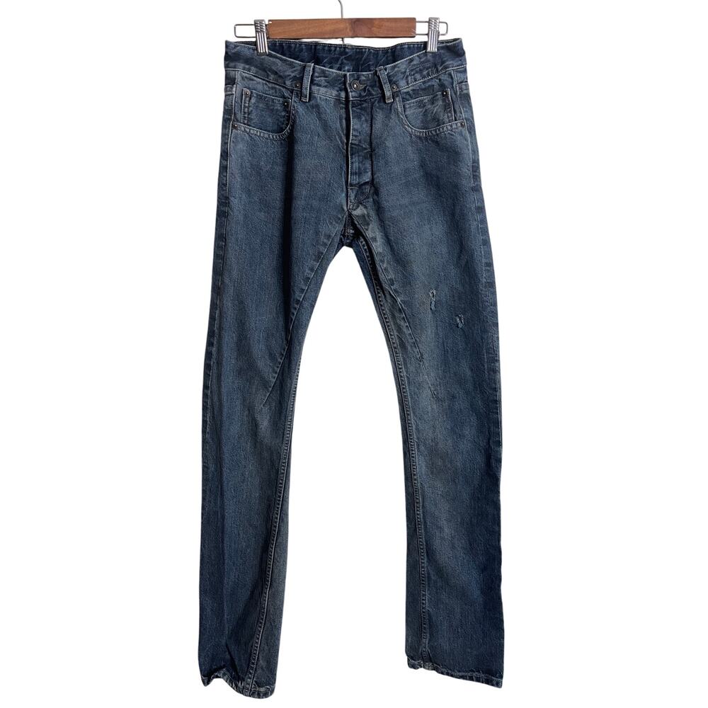 Rick Owens DRKSHDW Blue  Detroit Cut Slim Fit Denim Jeans Mens Size 30 (FLAWED)